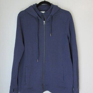 Pact Blue Front Zip Drawstring Hoodie XL Jacket